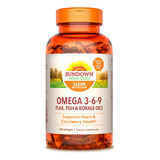 Sundown Omega 3 6 9 Suplemento Lino Pescado Borraja 200c