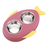 Comedero Doble Mascota Perro Gato Platos 11cm Inox Obelisco