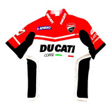 Camisa Ducati Corse Advance Hombre Blanca Moto Bordada