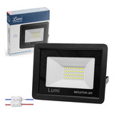 Kit 5 Refletor Lumi Led Holofote 100w Bivolt Prova D'água Branco Frio Ip67