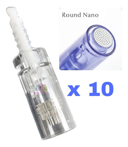 Set De 10 Repuestos Round Nano Para Dr Pen M7 M5 N2 Y Mym