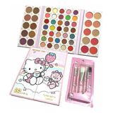 Set Maquillaje Sombra De Ojos Mas Set De Brochas Hello Kitty