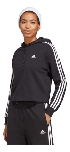 Sudadera adidas Essentials 3 Stripes Mujer Negro