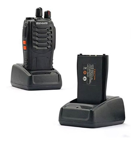 Walkie Talkie Con Audífonos Con43 Ele-gate® Radios Fm Color Negro