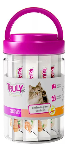 Petiscos Creamy Truly Para Gatos Sabores Sortidos 30un