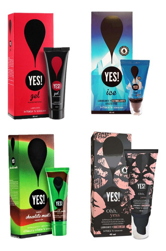  Pack Yes! 4 Lubricantes Original,ice,ohhyess,chocolate