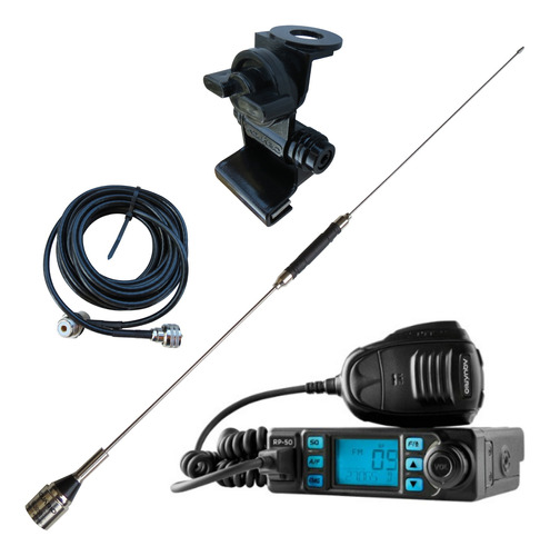 Radio Px Rp50 + Antena Movel + Cabo Conector + Suporte Carro