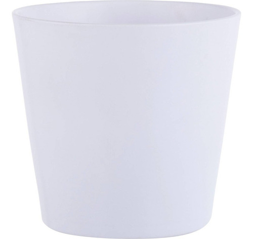 Macetero De Ceramica 14 Cm Blanco Afj