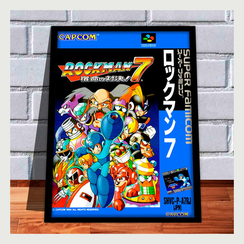 Quadro Decorativo Capa A3 45x33 Super Famicom Megaman 7