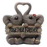 Figura Elefante Amoroso Con Letrero Together Forever, Corazo