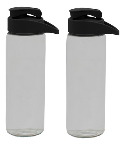 Botella De Agua Deportiva 750 Ml Tapa Rebatible Color X2 Uni