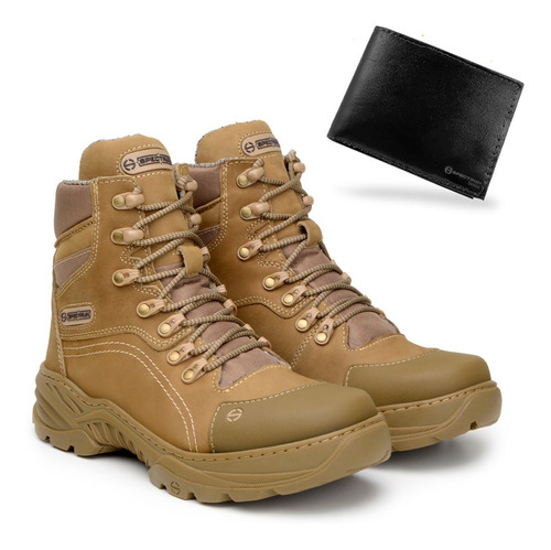  Bota Tatica Militar Masculina Coturno Resistente + Carteira