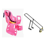 Cadeirinha E Bagageiro Cadeira Infantil Traseira Bike Cor Rosa