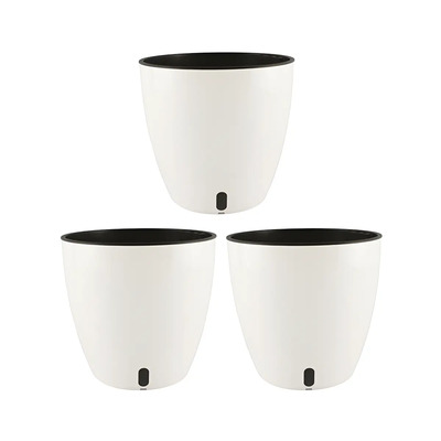 Kit 3x Maceta Autorregable Aq1817 Smart Garden Color Blanco Aquas