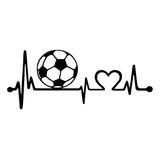 Vinilo Adhesivo Decorativo Futbol, Amor Por Deporte, Corazón