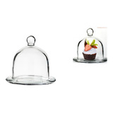 Bombonera Capelo Cristal Tapa Pastel Plato Vidrio 12 Cm Med 