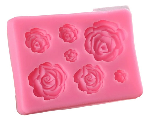 Molde Silicona 7 Rosas Varias Medidas Fondant Porcelana BeLG