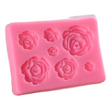 Molde Silicona 7 Rosas Varias Medidas Fondant Porcelana BeLG