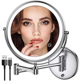 Espejo Maquillaje Recargable Con Luz 8  1x-10x Magnificación