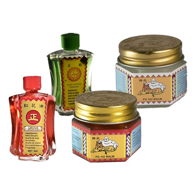 4 Pack Pomadas Tigre Buda Roja, Blanca, Aceite Verde Y Rojo. 4 Pak