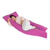 Travesseiro Gigante 190x80cm De Corpo P/gestante Cor Pink