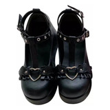 Zapatos Lolita Bowknot Dark Goth Punk Plataforma Loli Zapato