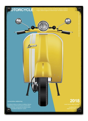 #531 - Cuadro Vintage 21 X 29 Cm Moto Scooter Poster Cartel