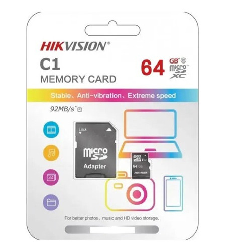 Tarjeta De Memoria Micro Sdxc 64gb Hikvision C/adaptador Sd