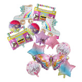 Globos Patín Barbie Fiesta Decoraciones Cumpleaño 13pcs