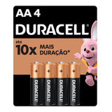 Pilha Alcalina Aa Pequena Duracell Com 4 Unidades