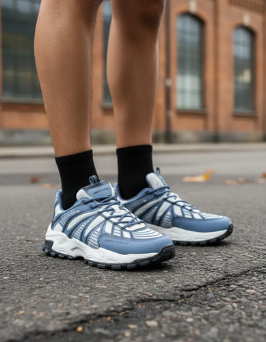 Tenis Armani Exchange Sneakers Deportivos Efecto Óptico Maxi Suela Azul Hombre