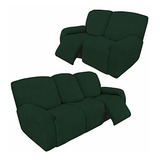 Fundas Easy-going Sofa Impermeable 2 Pzas Color Verde Oscuro