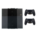 Kit Suporte Vertical Para Ps4 Fat Com 2 Suportes De Controle