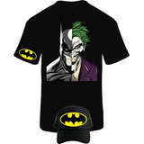 Camiseta Manga Corta Batman Joker Obsequio Gorra Xgt