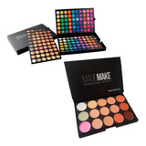 Kit Maquiagem Paleta 180 + Paleta 15 Cores Base E Corretivo