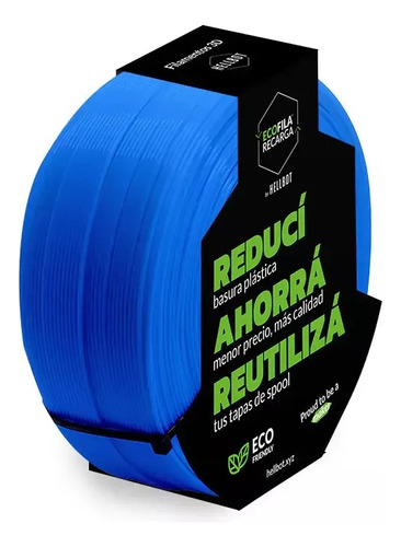 Filamento Pla  3d Hellbot Ecofila Recarga 1kg Color Negro