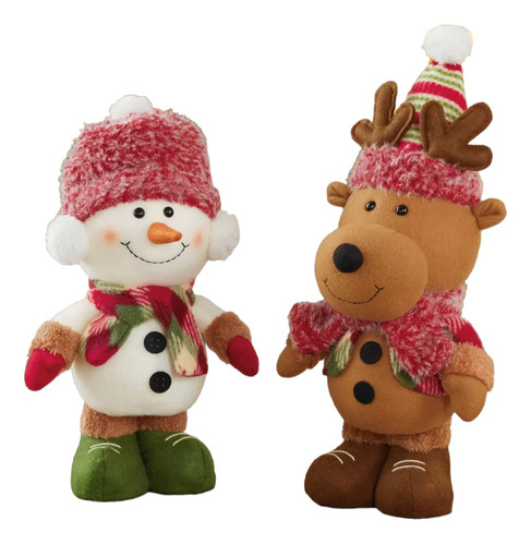 Set De 2 Figuras Navideñas Adornos Decoración Navidad .