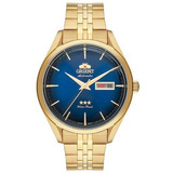 Relógio Orient Masculino Automático F49gg006 Azul Dourado