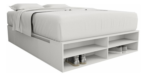 Box De Cama Base Somier Con Cajonera + Zapatero 140 Cm