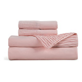 Sabanas Doble Hotel Suave 1800 Casatua + 2 Fundas Almohada Color Rosado - Sencillo