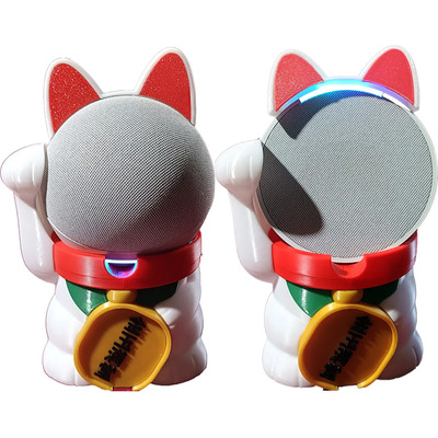 Soporte Base Alexa Maneki-neko Gato Echo Dot 4 5 Echo Pop Color Blanco | Meses sin interés