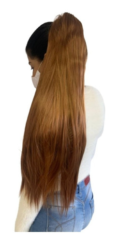 Aplique De Cabelo Presilha Rabo De Cavalo Liso 70cm Fibra 100% Orgânica 170 Gramas 