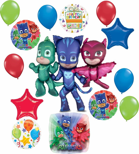 Pj Masks   Para Fiestas De Cumpleaños 14 Piezas Catboy...