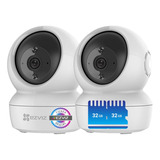 Kit X2 Cámara De Seguridad Wifi Ezviz Interior 2mp + Sd 32gb