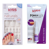 Kit Unhas Postiças P Pés Salon Naturals +cola Kiss Precision