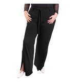 Roupa Feminina Calça Pantalona Fenda Lateral Plus Size +56