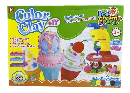 Juego De Masas Color Clay Maquina De Helados