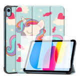 Mica +funda Para iPad 10th 10a Gen 10.9 2022 Smart Unicornio