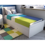 Cama 1 Plaza 80 Cm Melamina Simple Con Carro Cama 1701c