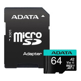 Memoria Micro Sdxc 64gb Adata Clase 10 Video 4k V30 A2